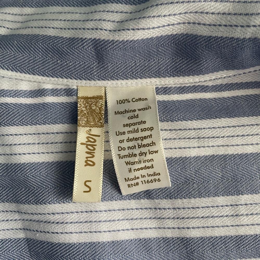 Japna Blue White Stripe Summer Dress 100% Cotton - Picture 8 of 9